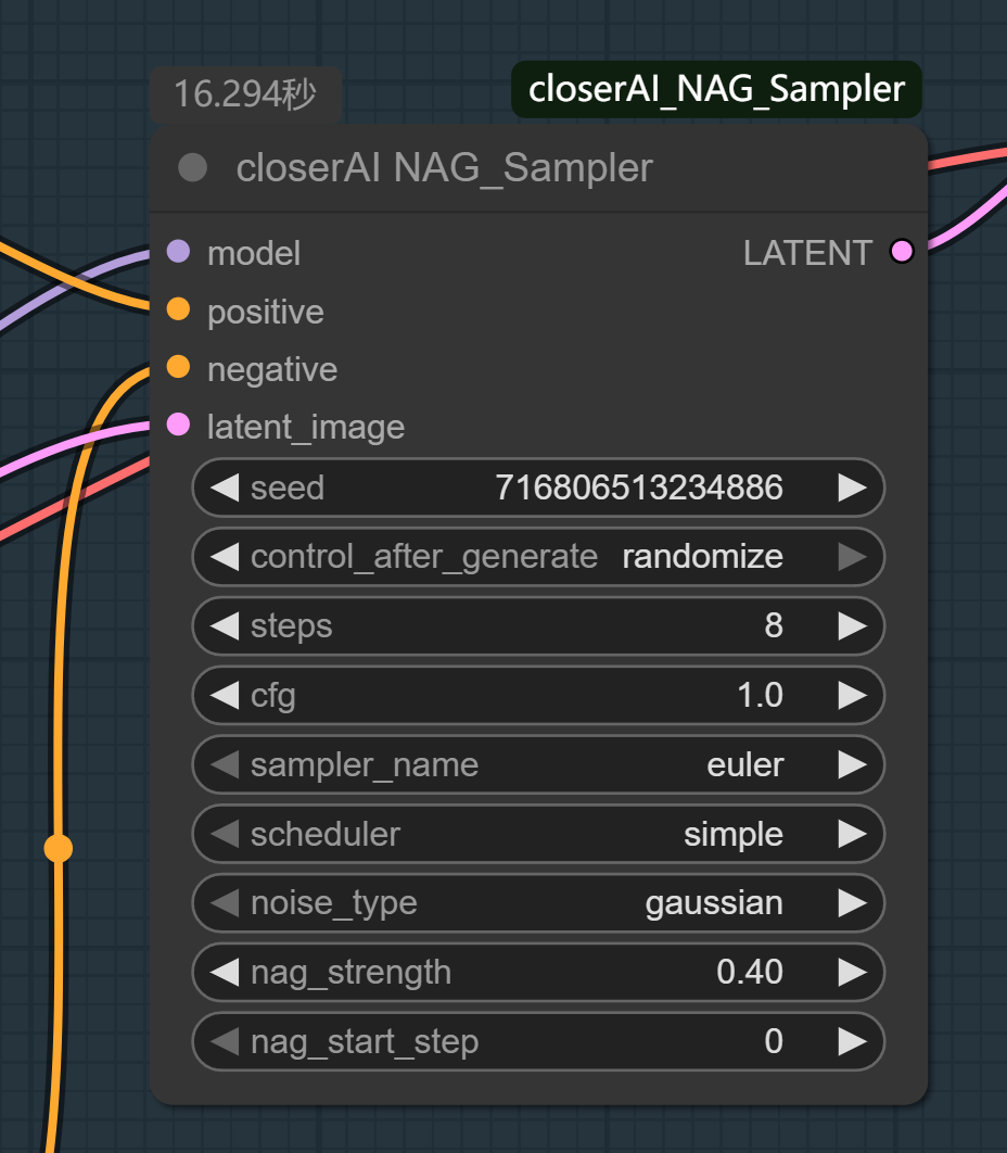 closerAI NAG_Sampler 节点使用说明