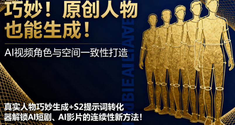 巧妙！原创人物也能生成！AI视频角色与空间一致性打造，真实人物巧妙生成+S2提示词转化器解锁AI短剧、AI影片的连续性新方法！