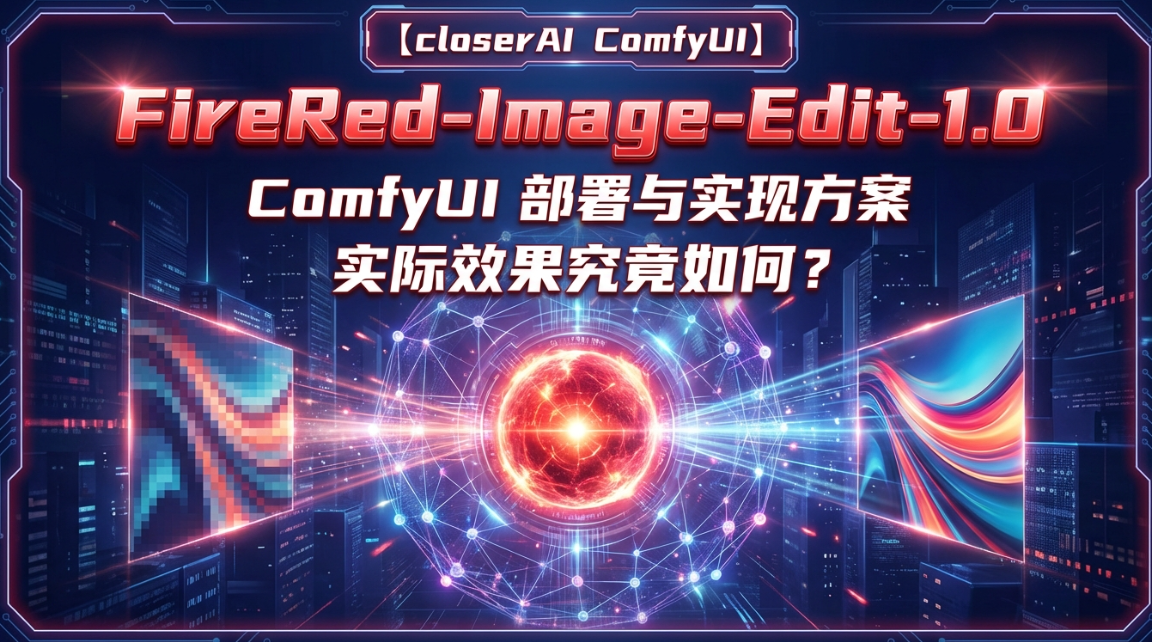 【closerAI ComfyUI】FireRed-Image-Edit-1.0图像编辑模型的comfyUI部署与实现方案，效果到底如何？