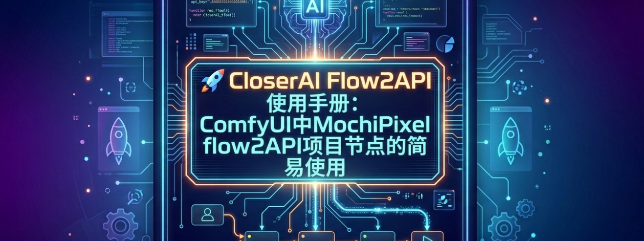 🚀 CloserAI Flow2API使用手册： ComfyUI中简单使用麻薯像素MochiPixel flow2API项目的节点