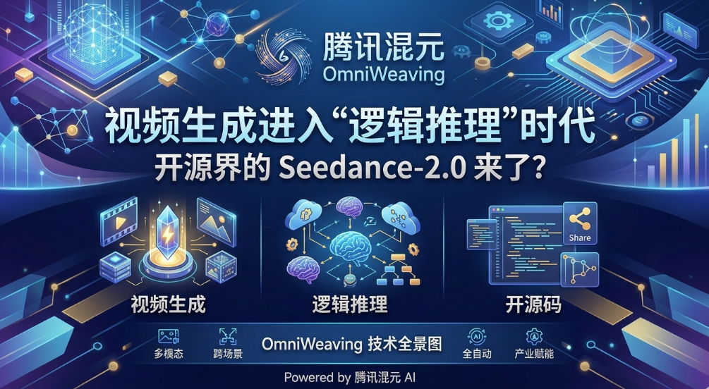 腾讯混元 OmniWeaving 正式开源：视频生成进入“逻辑推理”时代，开源界的 Seedance-2.0 来了？