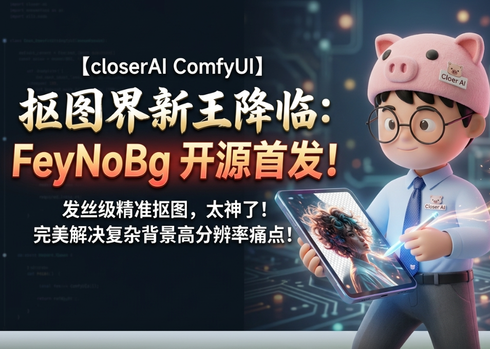 真强！抠图界新王登场！FeyNoBg 开源横空出世，发丝级精准去背景太惊艳了！完美解决复杂背景和高分辨率场景痛点！