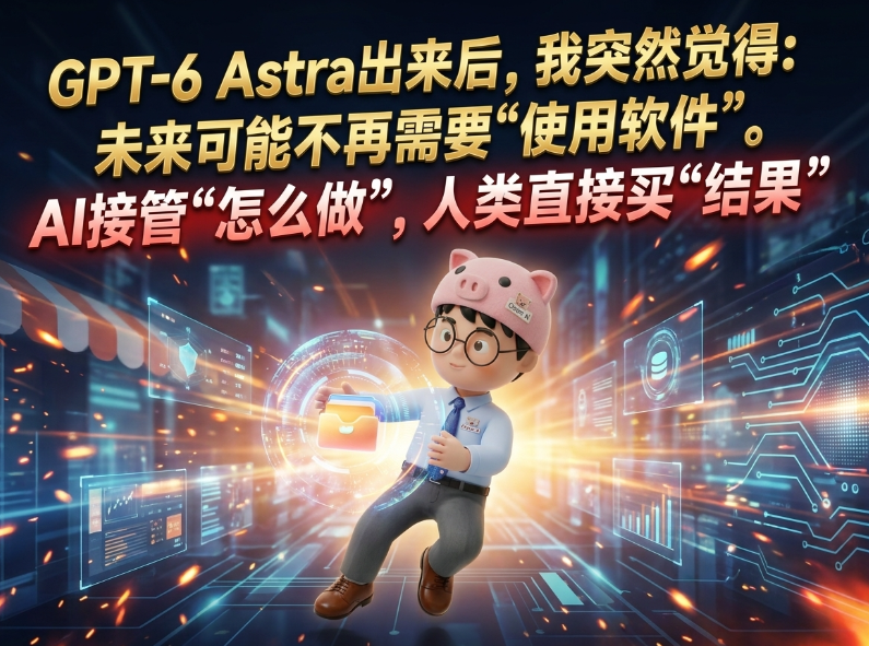 GPT-6 Astra出来后，我突然觉得：以后我们可能不再需要“用软件”了，AI接管“怎么做”，人类开始直接购买“结果”