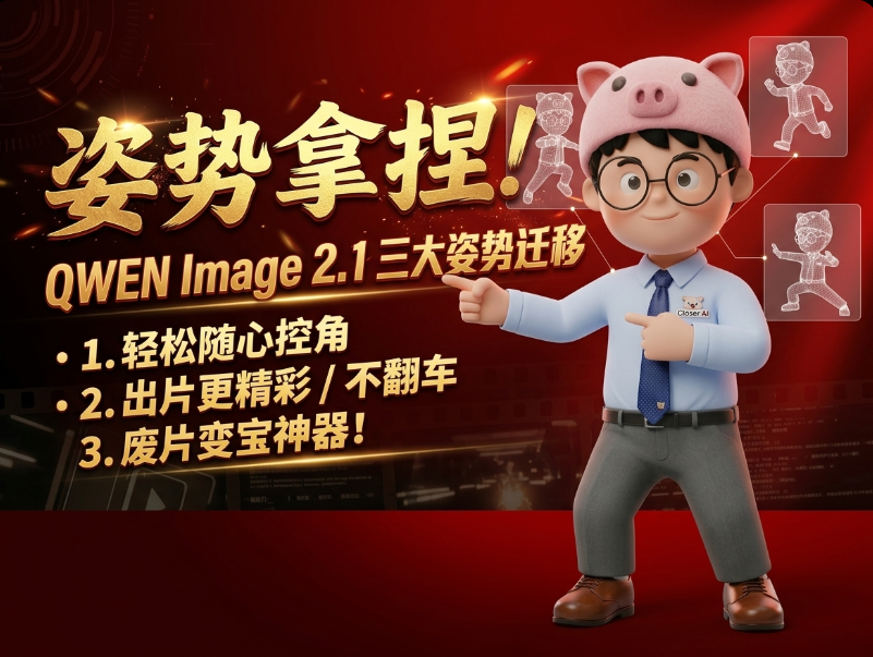 qwen image2.1的角色姿势迁移工作流方案