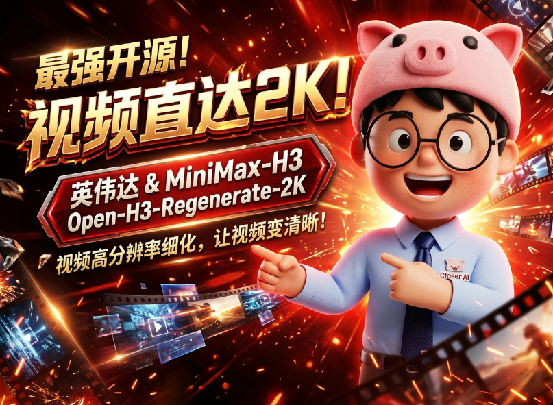 MiniMax-H3 视频变清晰！minimaxH3的视频高分辨率细化方案：英伟达团队开源Open-H3-Regenerate-2K，让视频生成直达2K！